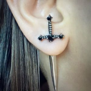 This listing is for one pair of brand new dagger style earrings.